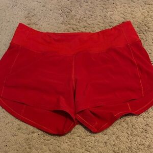 lululemon Mid Rise Speed Ups 4” Dark Red